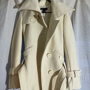 Like new, cream belted pea coat